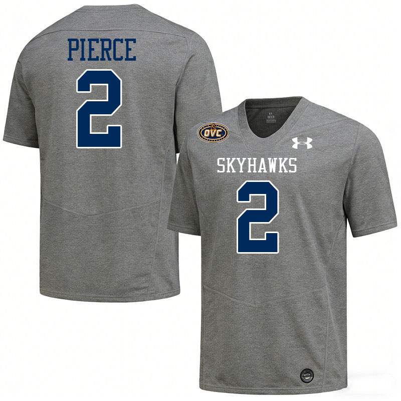 UT Martin Skyhawks #2 LaMarion Pierce College Football Jerseys,Uniforms-Grey